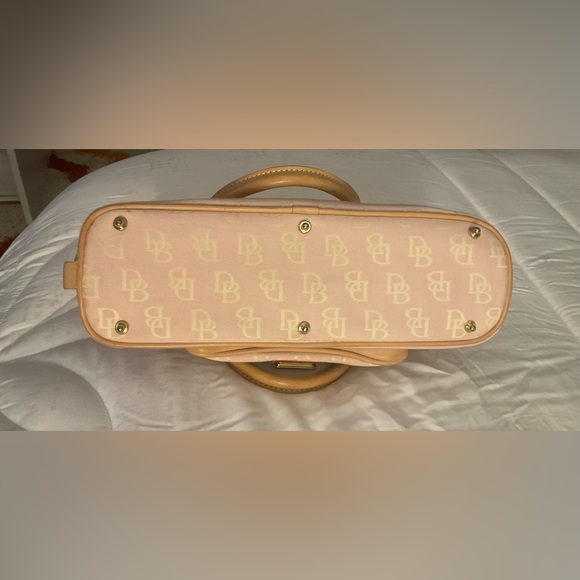 DOONEY & BOURKE Satchel  Leather & Canvas Denim DB Monogram Logo Handbag - Picture 14 of 16